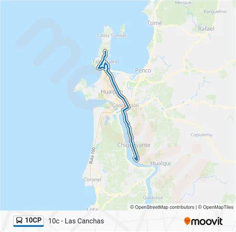 recorrido bus 10CP Las Canchas Talcahuano