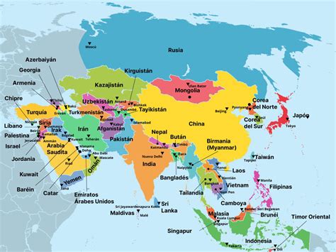 Mapa del rugby en Asia