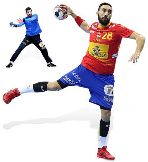 Jugador de balonmano con manga de compresión