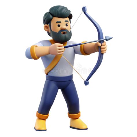 arquero caricatura con arco y flechas