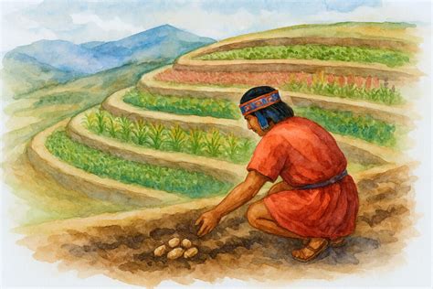 Andenes incas para cultivar maíz