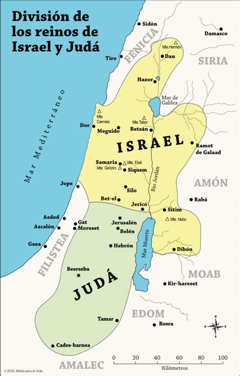 Mapa de los reinos de Israel y Judá
