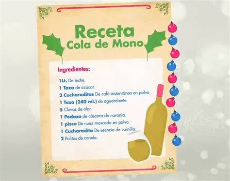 Vaso de cola de mono ingredientes tradicionales