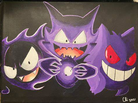 Haunter y Liepard combatiendo juntos