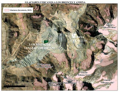 Glaciares cercanos a Los Bronces y Andina