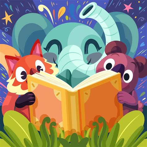 Ilustraciones luminosas de cuento infantil