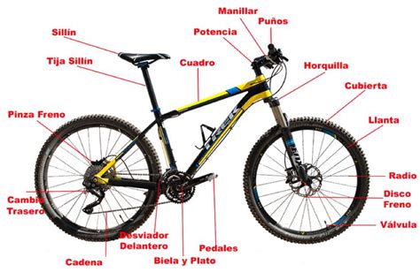 diagrama partes bicicleta de montaña