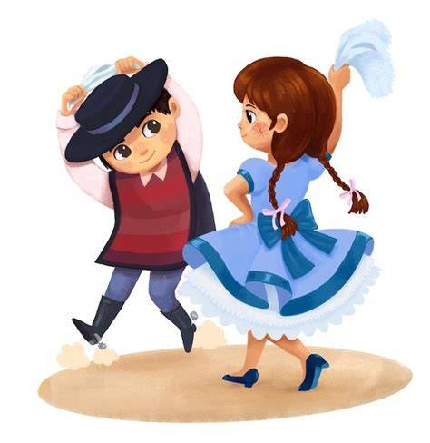 Pareja infantil bailando cueca chilena