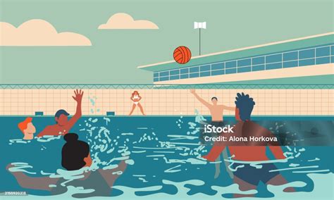 Personas jugando waterpolo en piscina