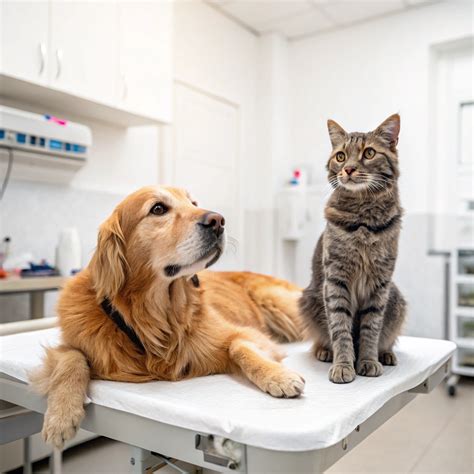 Fragmentos de cristal y gato en clínica veterinaria