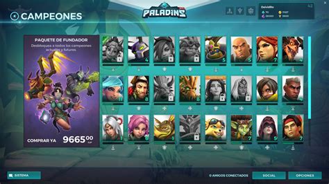 práctica de campeones en Paladins