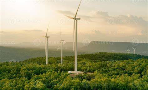 Áreas verdes y aerogeneradores en Cerro La Cruz