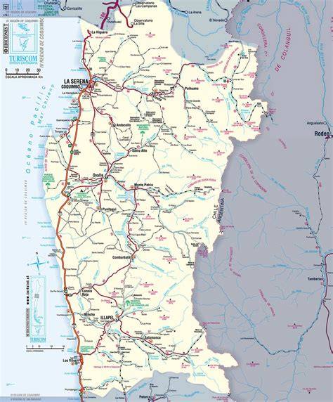 Mapa Panamericana Norte Región de Coquimbo