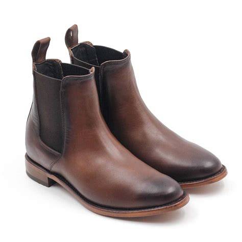 Botines Chelsea tostados de cuero
