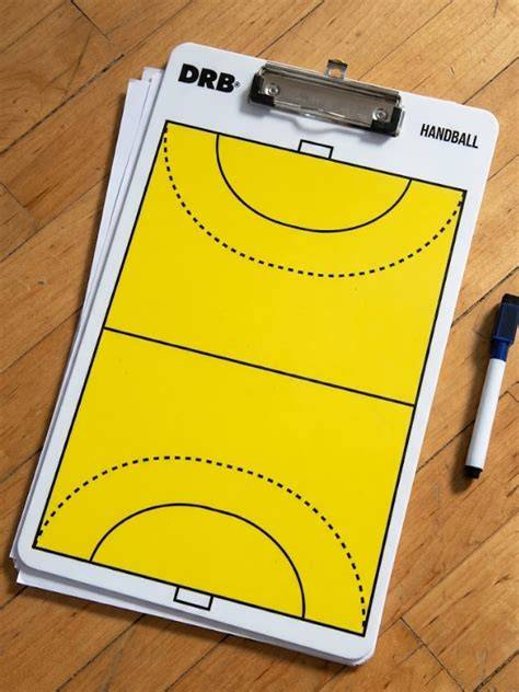 Pizarra táctica de handball con cancha completa
