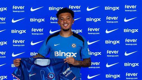 Jadon Sancho con camiseta del Chelsea