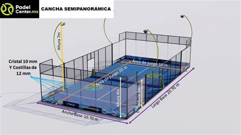 cancha de pádel individual 20x6 metros