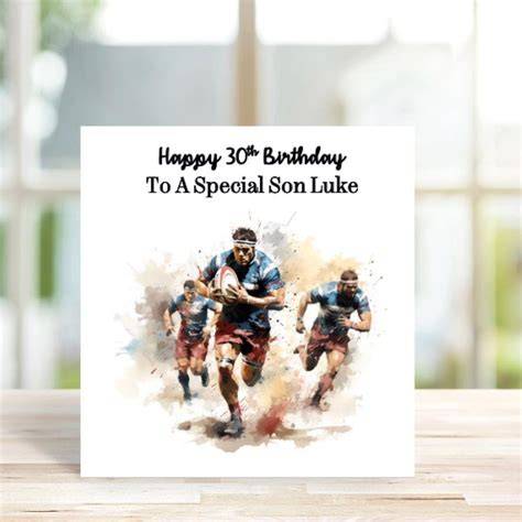 tarjeta rugby cumpleaños con fotografía