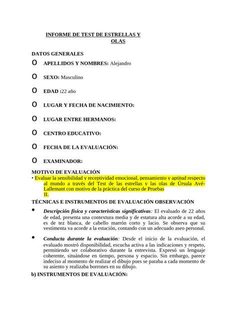 Informe de ojeador con estrellas potencial