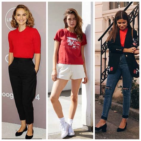 Looks con camiseta roja básica