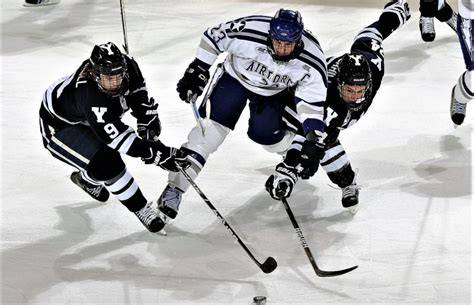 Jugadores de hockey sobre hielo en pista