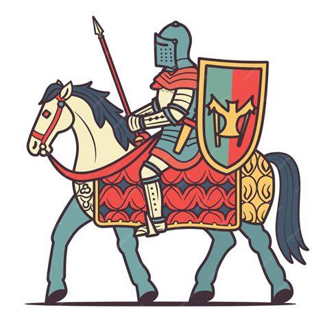 Caballero medieval armado a caballo
