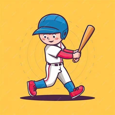 Jugador de béisbol caricaturizado gritando
