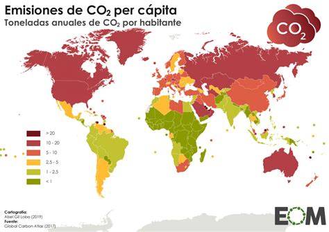 Mapa mundial de emisiones de CO₂