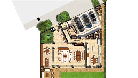 Planta arquitectónica de cancha maya