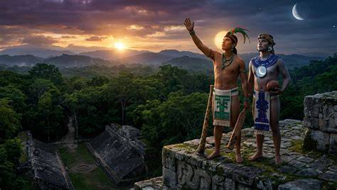 Hunahpu y Xbalanqué en cancha maya