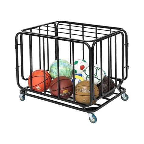 Soporte metálico con ruedas para balones