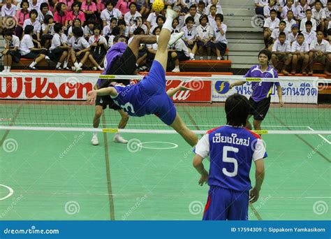 Partido de sepak takraw en Tailandia