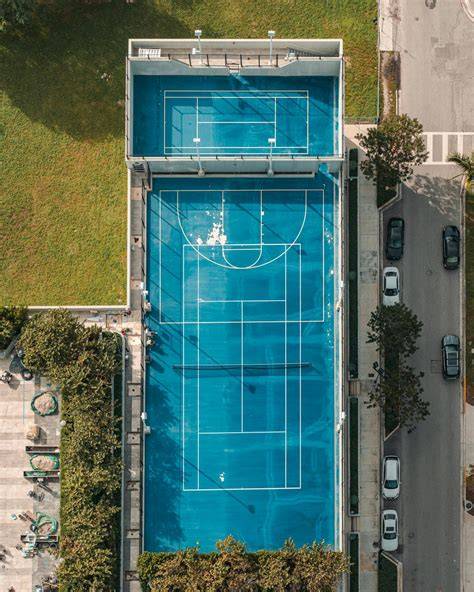 Vista aérea de las canchas deportivas