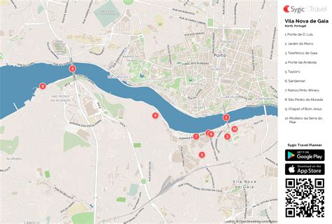 Mapa de Oporto y Vila Nova de Gaia