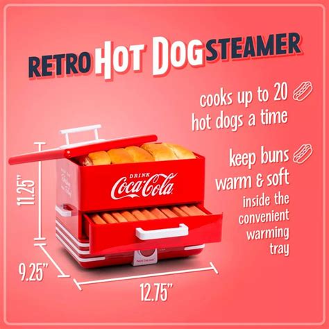 Máquina Coca-Cola para hot dogs al vapor