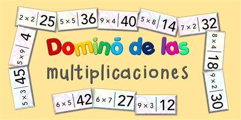 Dominó matemático de multiplicaciones y divisiones