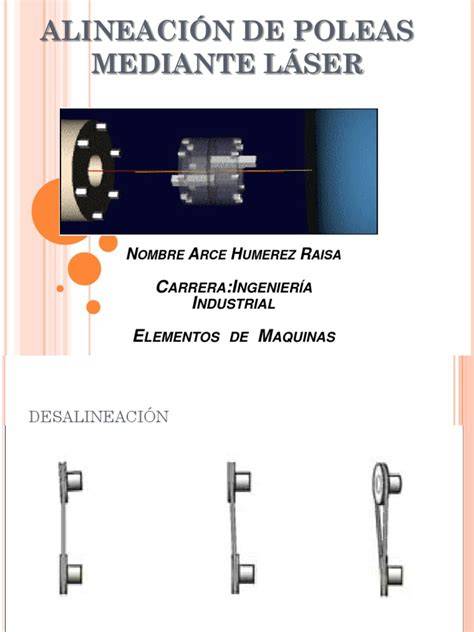 Esquema de alineación láser de poleas