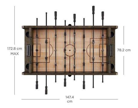 mesa de futbolito de madera estructura