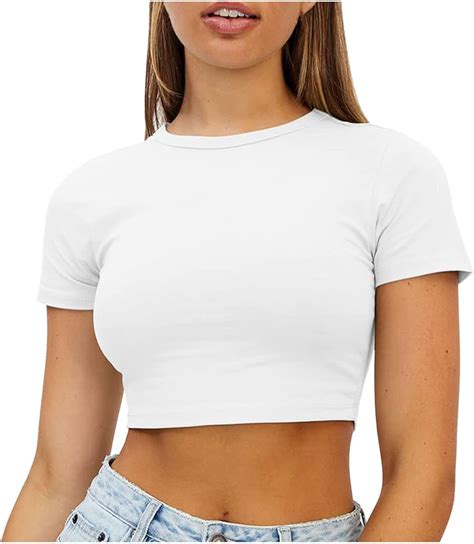 camiseta corta blanca de mujer