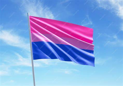 Bandera bisexual y manifestación por la diversidad