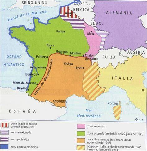 Mapa de la invasión alemana de Francia
