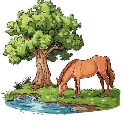 Cola de caballo junto a un río