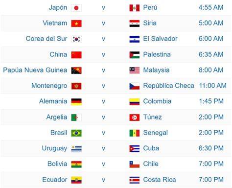 Calendario de amistosos antes del Mundial