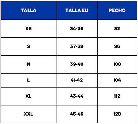 tabla equivalencia tallas Penalty