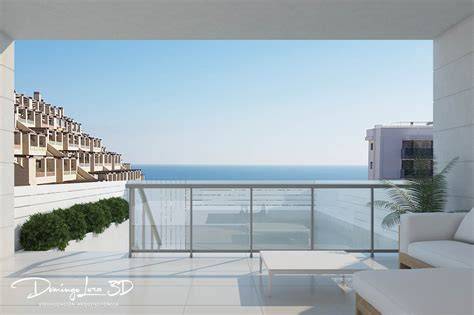 Cancha deportiva con terraza vista al mar
