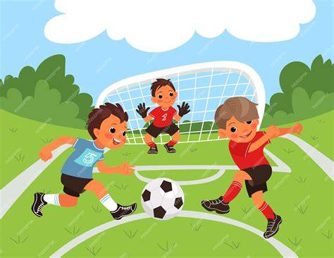 Niños jugando fútbol en un potrero