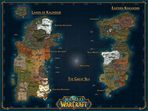 Mapa de World of Warcraft con puntos Explorer Coords