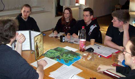 Jugadores de rol jugando partida online