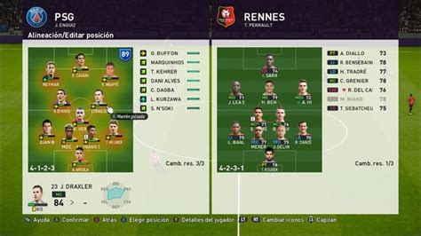 alineación táctica Liga Máster PES