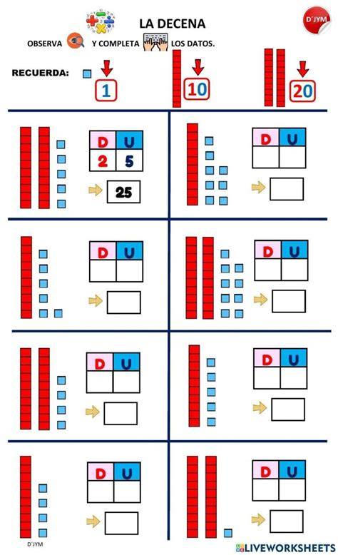 Descomposición de una decena en unidades